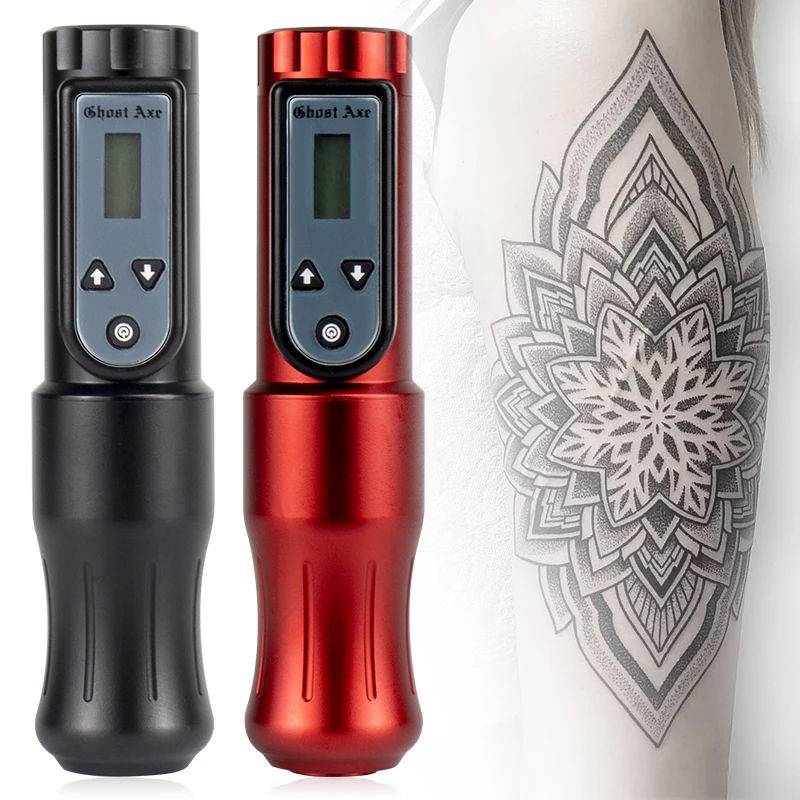 Ghost Axe Portable Wireless Tattoo Pen Machine 2000mah Battery Pack Portable LED Digital Display Professional Tattoo Equipment