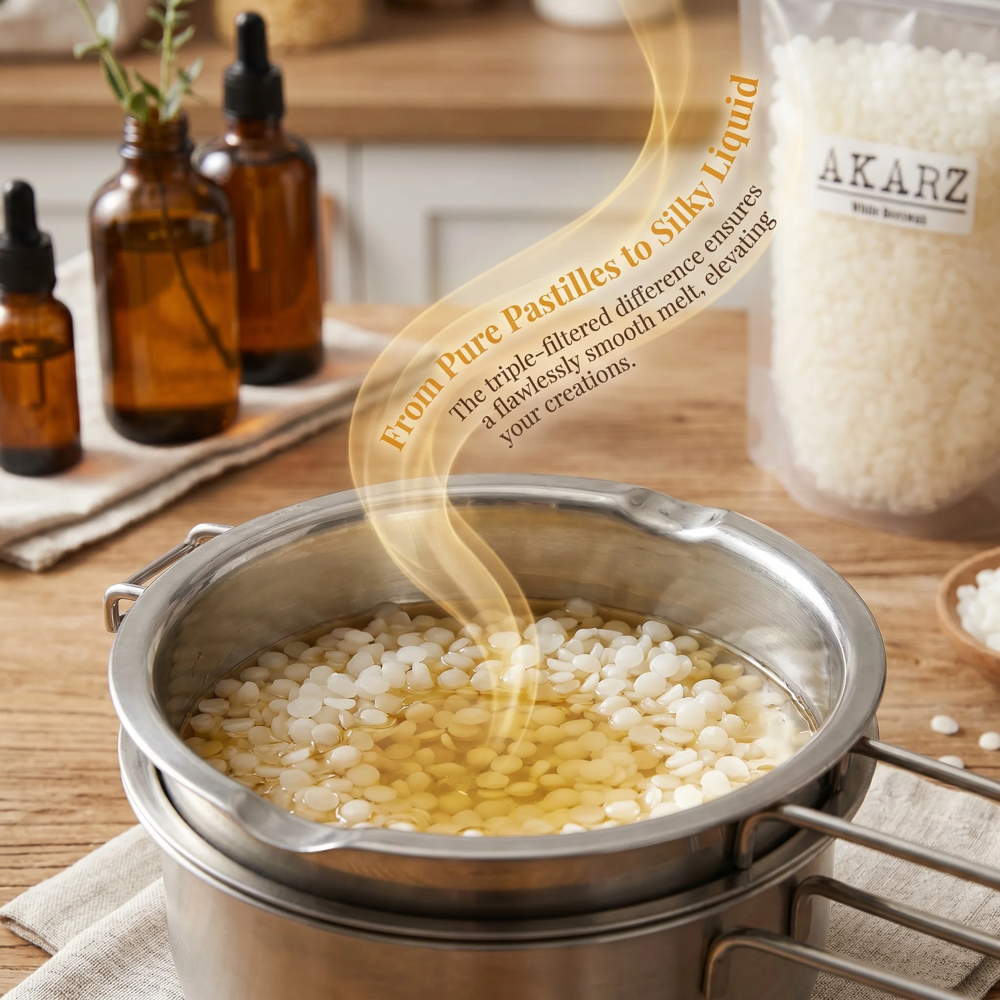 AKARZ  100% Organic Natural Pure white Beeswax Pellet Honey Cosmetic Grade Lipstick Soap skin care DIY raw material