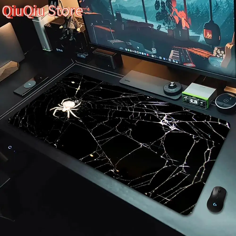 

Black White Cobweb Mouse Pad Large Computer Office Game Table Mat XXL Rubber Anti-slip Gaming Keyboard Mousepad Long Desk Pads