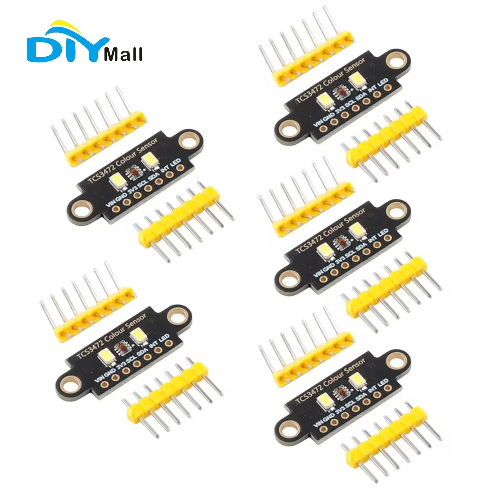 5PCS TCS3472 Color Sensor Recognition Module RGB IIC Color Light Sensor Development Board with IR Filter for Arduino STM32 30