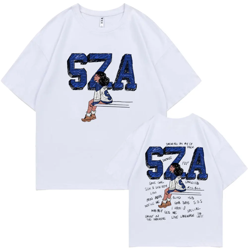 

Rapper SZA SOS Graphic Print T-shirt Men Women Hip Hop Oversized Streetwear Male Casual Cotton Tshirt Unisex Vintage T Shirts