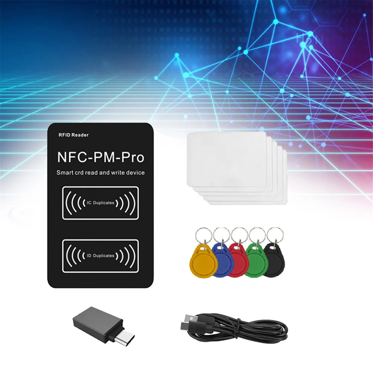 T88C RFID-считыватель смарт-чипов PM PRO декодер + 5XUID-брелок + 5XCUID-карта NFC-копировальный аппарат для ключей 13,56 МГц 125 кГц значок запись токен клон