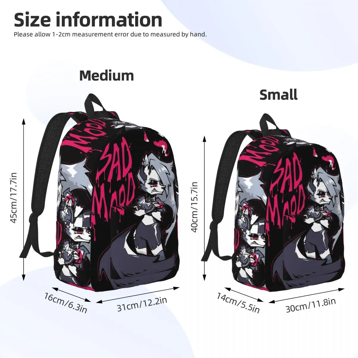 Loona Collage Helluva Boss Anime Backpack Daypack Large Capacity Children BookBag School Bag Shoulder Bags for Boys Girls