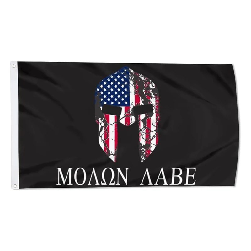 Molon Labe Patriotische Flagge, Banner, Outdoor-Innendekoration, Flagge, 7,6 x 12,7 m, doppelt genähtes Polyester mit Messingösen