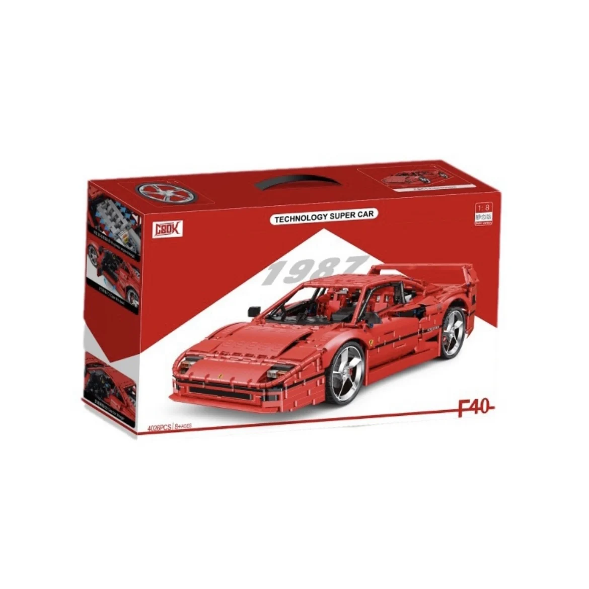 New 1:8 scale 40th Anniversary Edition F40 MOC-140629 Supercar Racing Car Building Block Bricks Educational Toy Birthdays Gifts