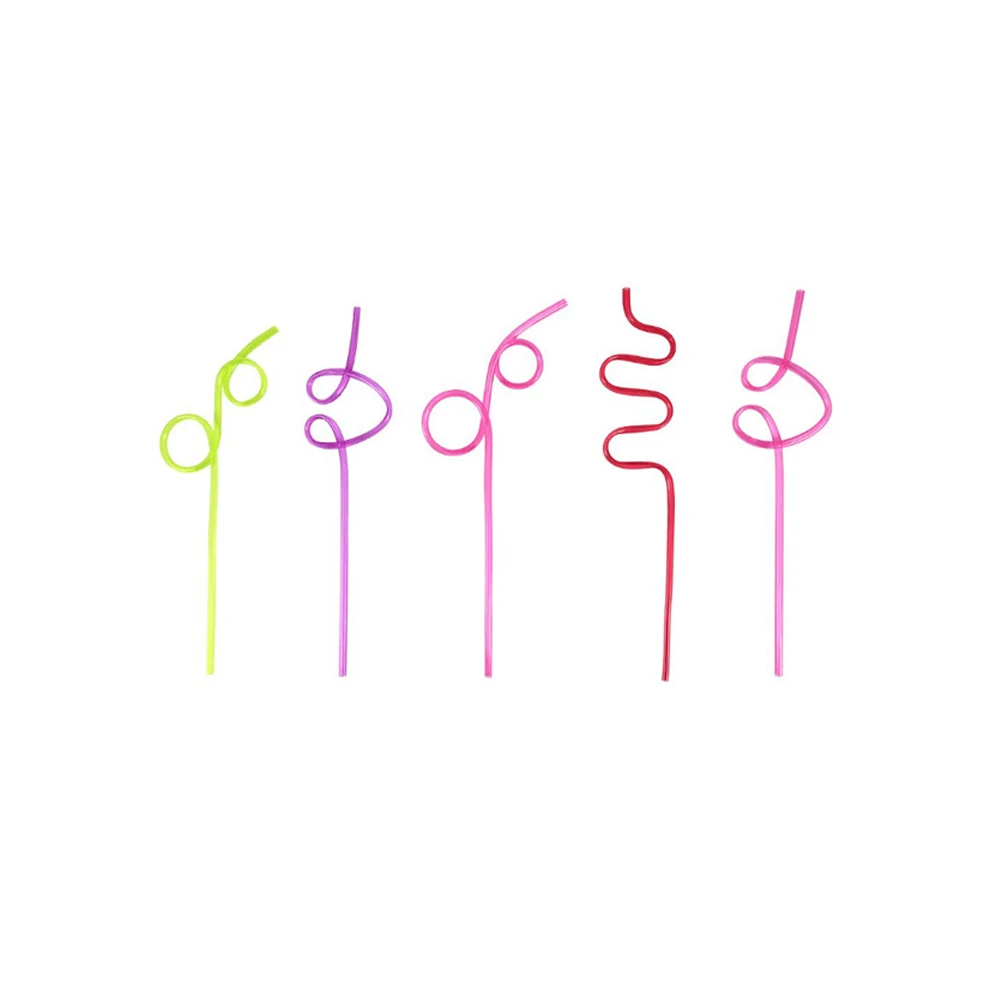 

60PCS PVC Straws Crazy Reusable Drinking Straws in Assorted Colors Great for Parties Carnivals Fun Mixed Color