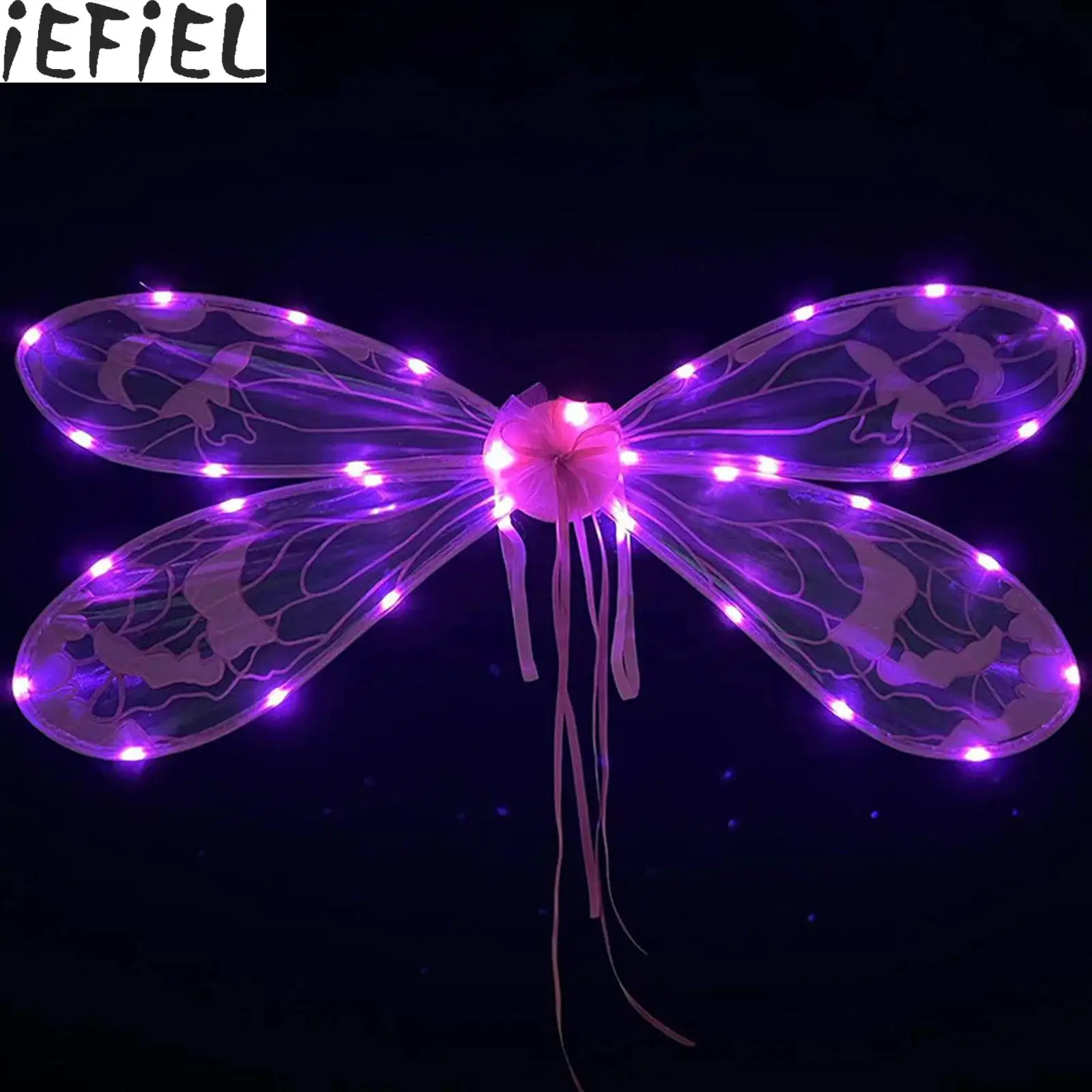 

Fairy Dragonfly Wing Light Up Princess Angel Wings Luminous Butterfly Wings for Halloween Masquerade Party Costumes Accessories