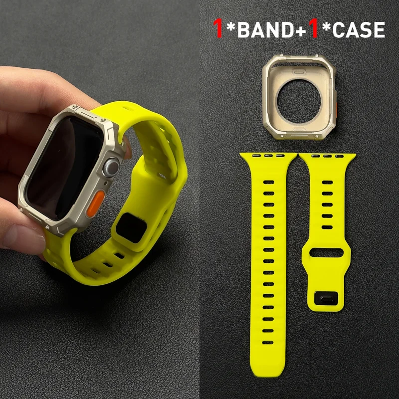 2pcs, Adjustable Strap + Hollow Out TPU Shockproof Case For Apple Watch Ultra/SE/11-1 38/40/42/44/46/49MM Smartwatch Accessories