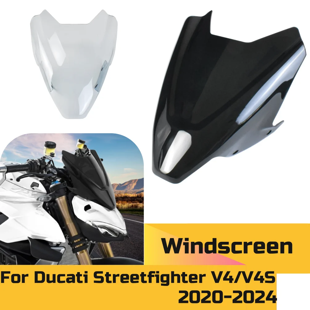 

For Ducati Streetfighter V4 V4S 2020-2024 Windshield Windscreen Front Wind Air Deflector Screen Shield Motorcycle Accessories