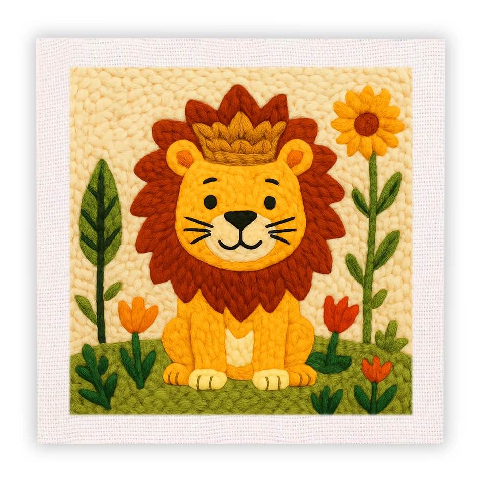 

GATYZTORY Embroidery Punch Needle KitCartoon Cute Animals Cross Stitch Package punch needle embroidery Sewing Art Diy Handmade