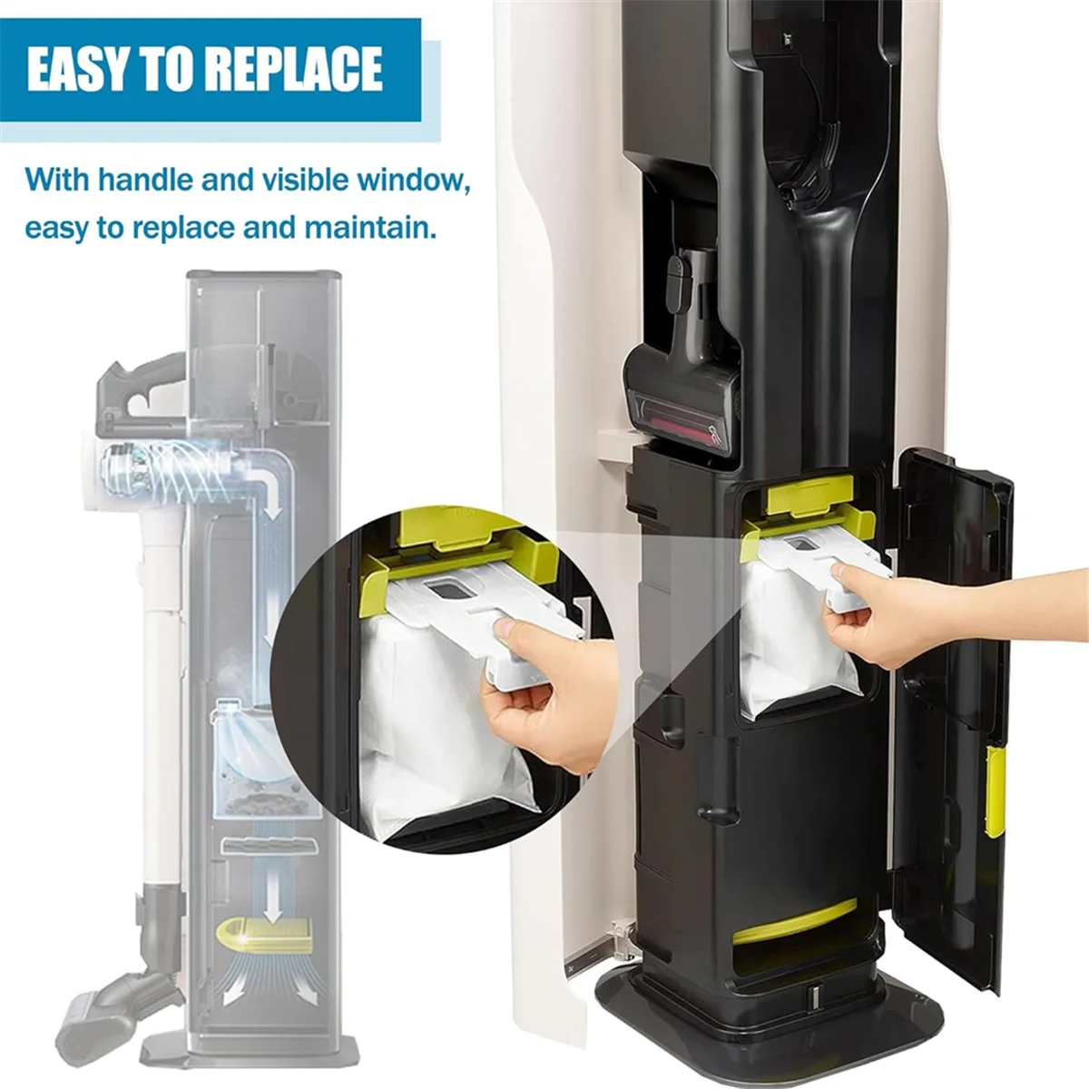 A02V-16 Pack Вакуумный мешок для пыли для LG CordZero Универсальный беспроводной пылесос A937KGMS A939KBGS Замена вакуумных мешков