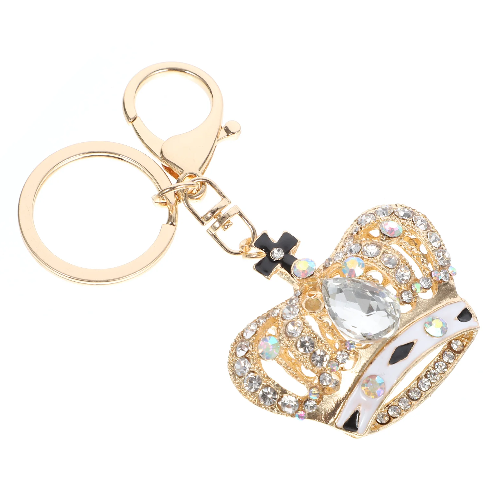 

Crown Keychain Luxury Crystal Purse Charm Princess Ornaments of The Lid Rings Girly Keychains for Women Handbag