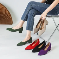 2025 New Women's High Heels Large 42/43 Fashion Pointed Anti slip Rubber Bottom Knitted Breathable Shoes - Image 3