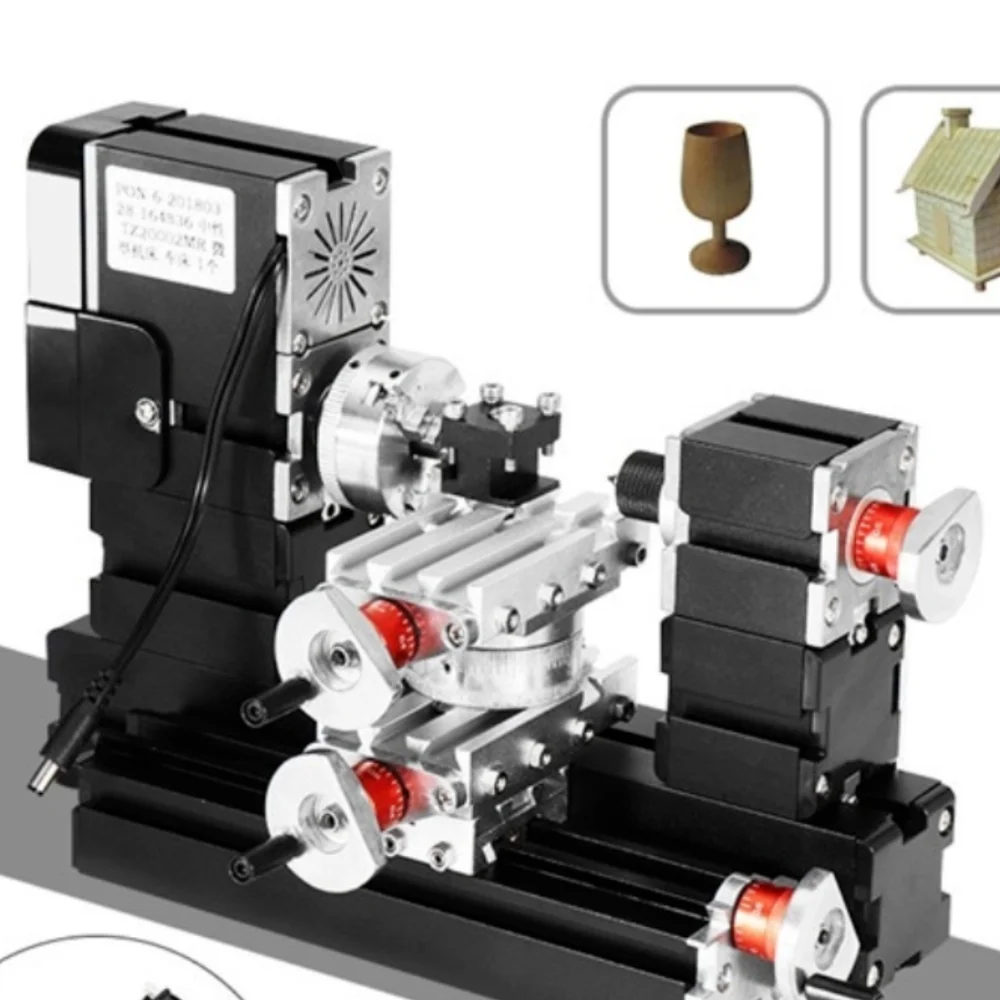 60W Metal Mini Rotating Lathe TZ20002MR for DIY Hobby Big Power DIY Lathe 12000r/min Motor  metal lathe