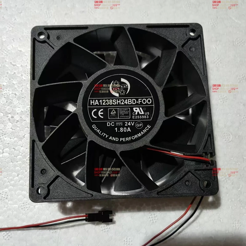 

HA1238SH24BD-F00 DC 24V 1.8A 120x120x38mm 2-Wire Server Cooling Fan