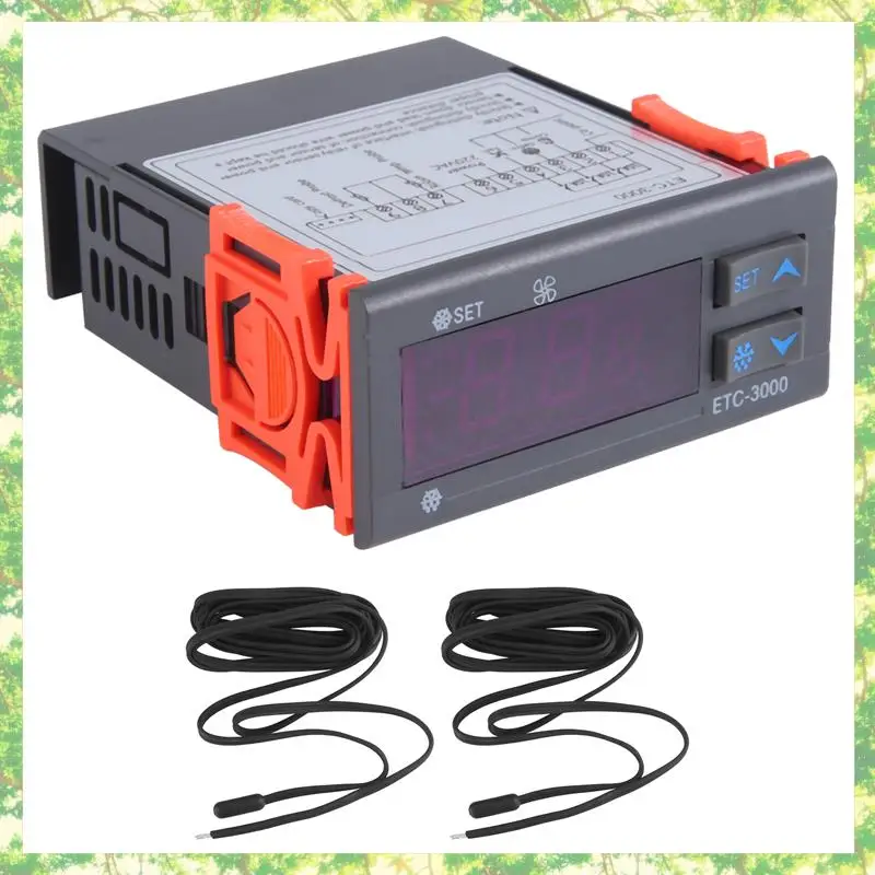Smart-ETC-3000 미니 온도 컨트롤러 냉장고 온도 조절기 온도 조절기 NTC 듀얼 센서 220V 40% 할인