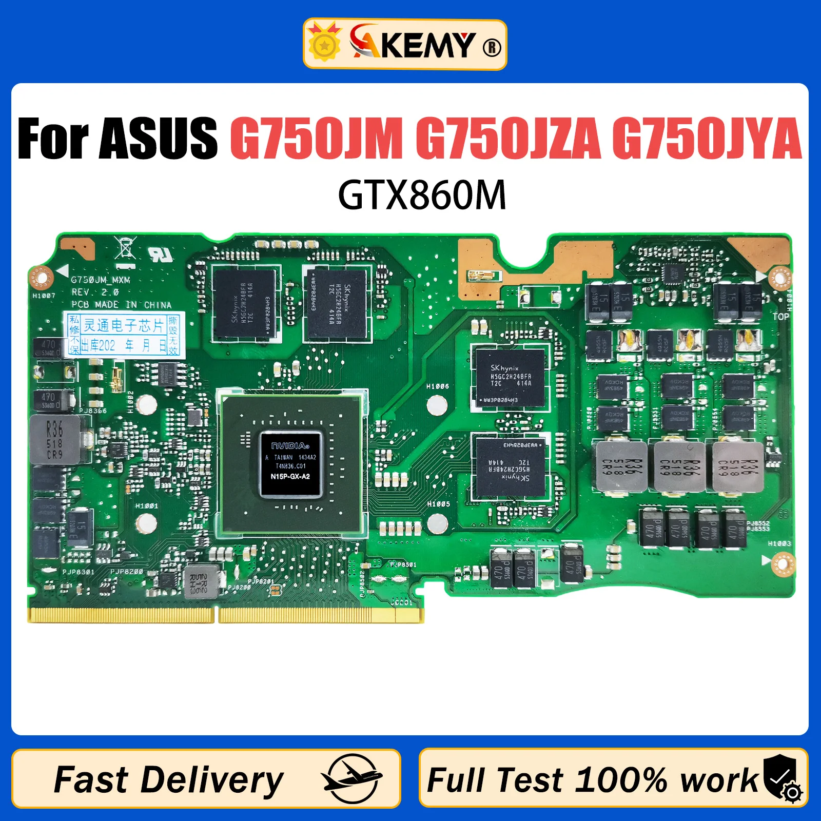 

AKEMY G750JM_MXM VGA Graphic Card GTX860M 2GB N15P-GX-A2 For ASUS ROG G750J G750JM Laptop Video Card