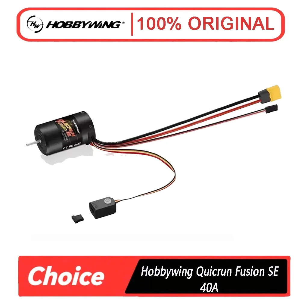 

Hobbywing Quicrun Fusion SE 40A 1800kv 1200kv Combined Motor ESC For 1/10 1/8 Rc Model Car Crawler Accessories