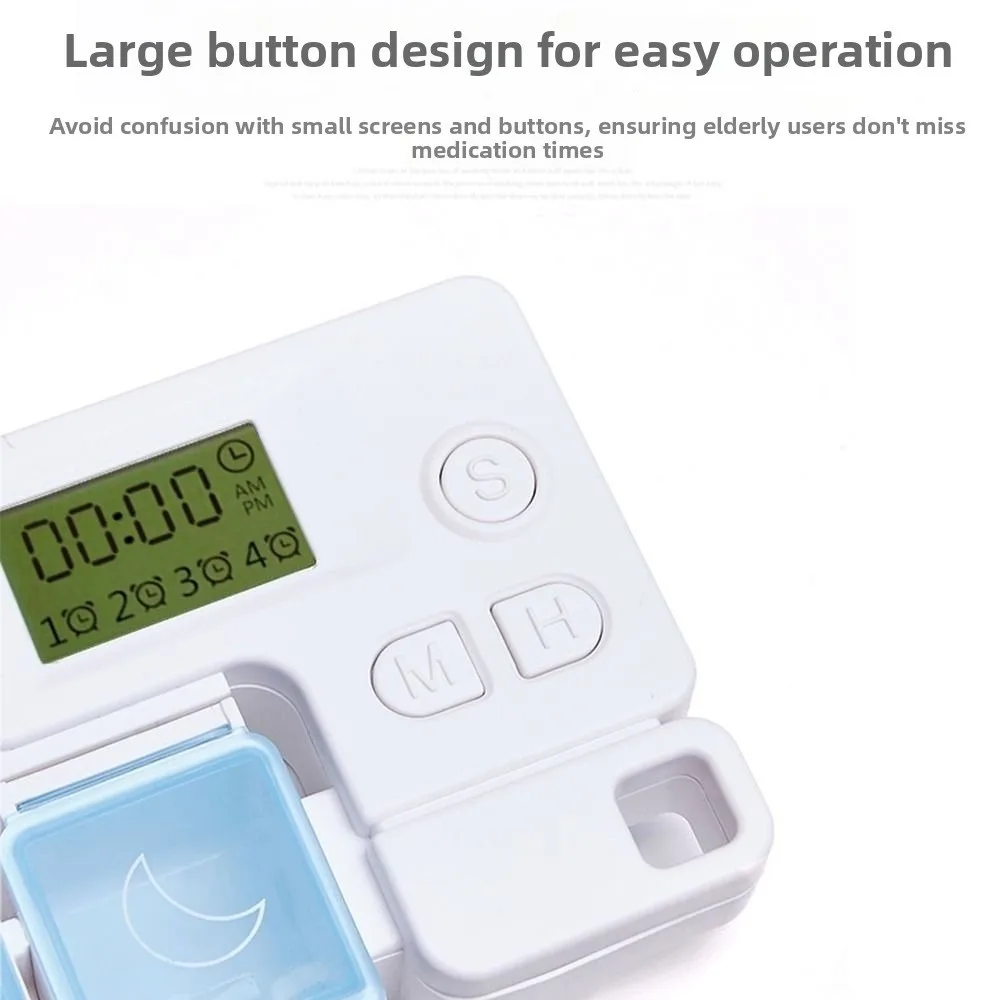 Timing Alarm Smart Pill Storage Box 7 Day Smart Electronic Pill Organizer Timer Reminder Alarm Timer Weekly Pills Container