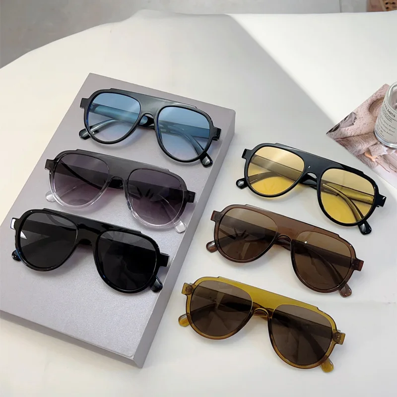 Vintage Brand Designer Oversized Pilot Sunglasses Women For Men Fashion Popular Big Frame Luxury Sun Glasses Punk Eyewear UV400