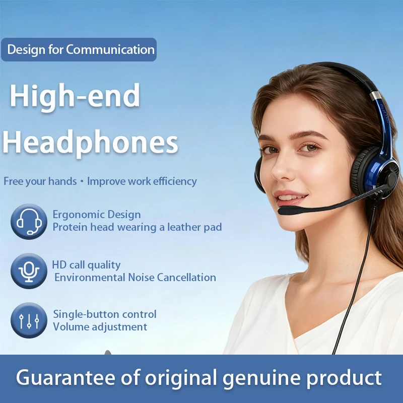 

FC22 ENC Noise Reduction Headset with Stereo Sound and Noise Cancelling Microphone, Compatible with Phone/Pad/Computer/Landline