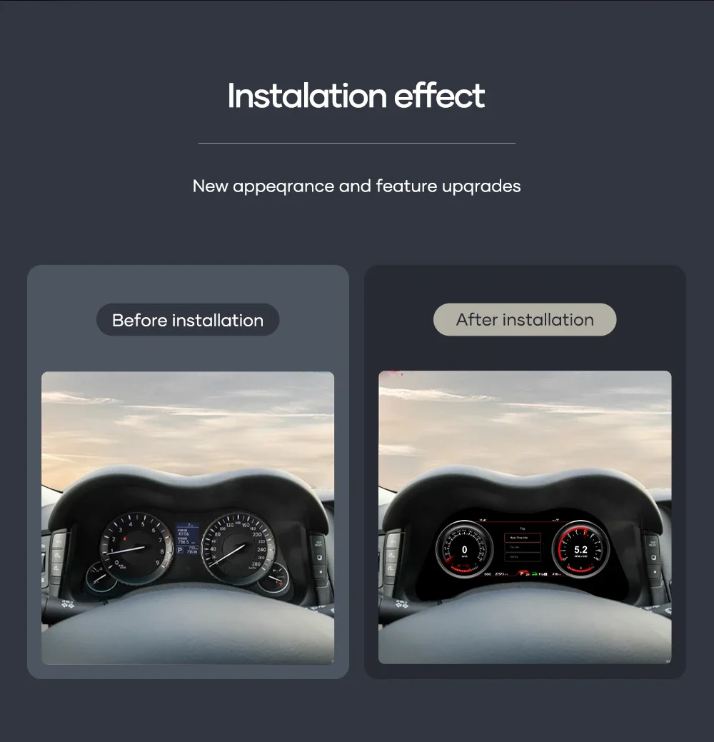 LCD Car Dashboard 12.3 Inch Linux Digital Instrument Cluster For Infiniti Q70 2013-2019 Cockpit Odometer Meter Speedometer Panel