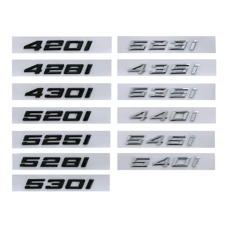 

3D ABS Car Rear Trunk Badge Letters Number Sticker For BMW 420i 428i 430i 520i 523i 525i 530i 540i G26 F36 G30 G31 Accessories