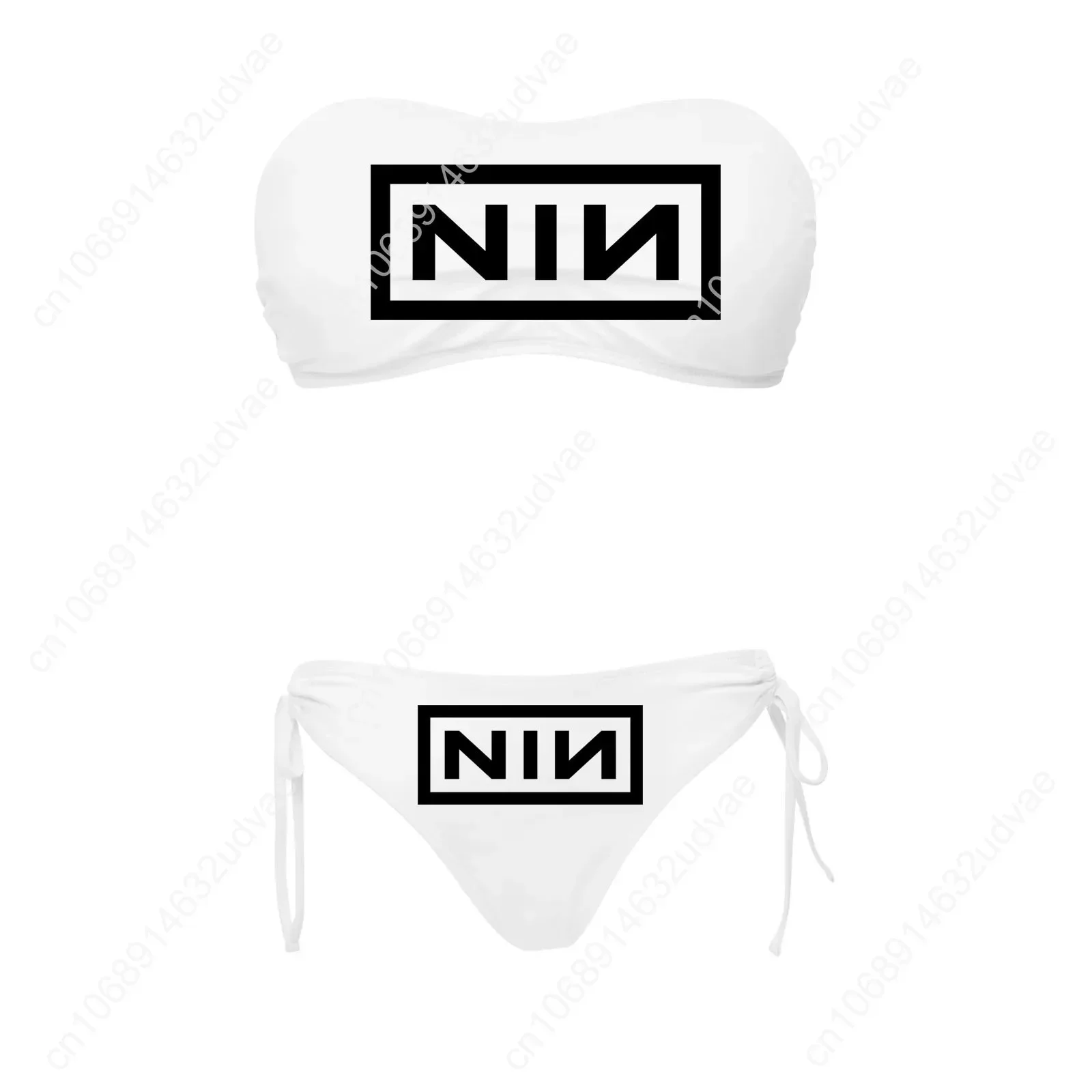 Nine Inch Nails Swimsuit Womens Drawstring Two Piece Set Bathing Suits Personalized Swimwear Pool Party Bikini Custom Beachwear