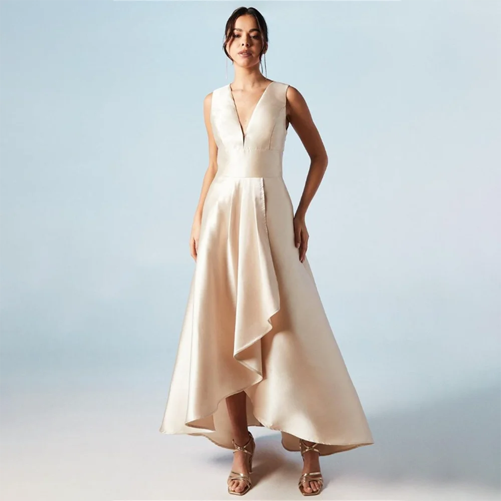 

Женские вечерние платья для торжественных мероприятий: А-силуэт, V-образный вырез, с рюшами, плиссированные, с высоким разрезом, без рукавов, для вечеринок и коктейлей, для гала-вечеров