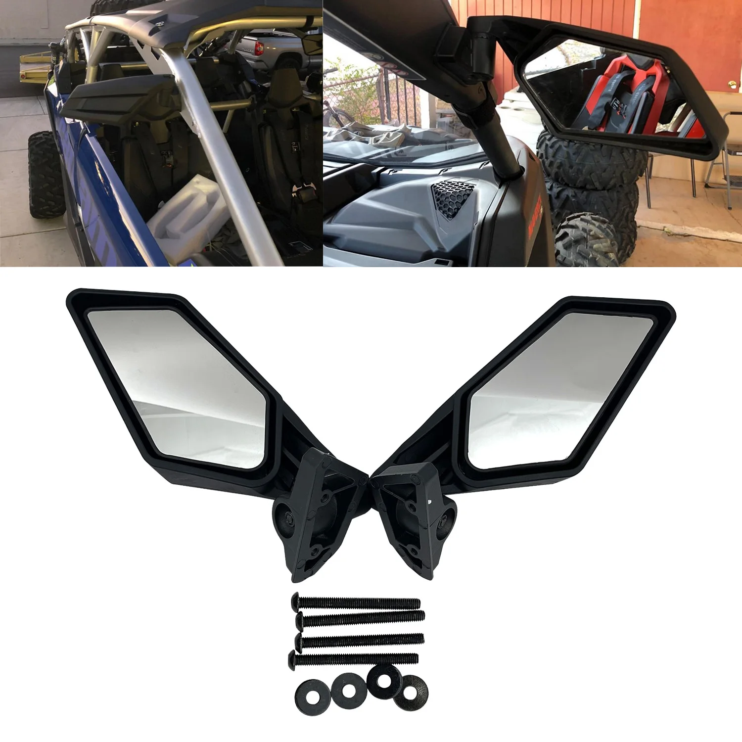 

UTV Adjustable Rearview Side Mirror For Can Am Maverick X3 R Max Suzuki King Quad 450 Quadracer