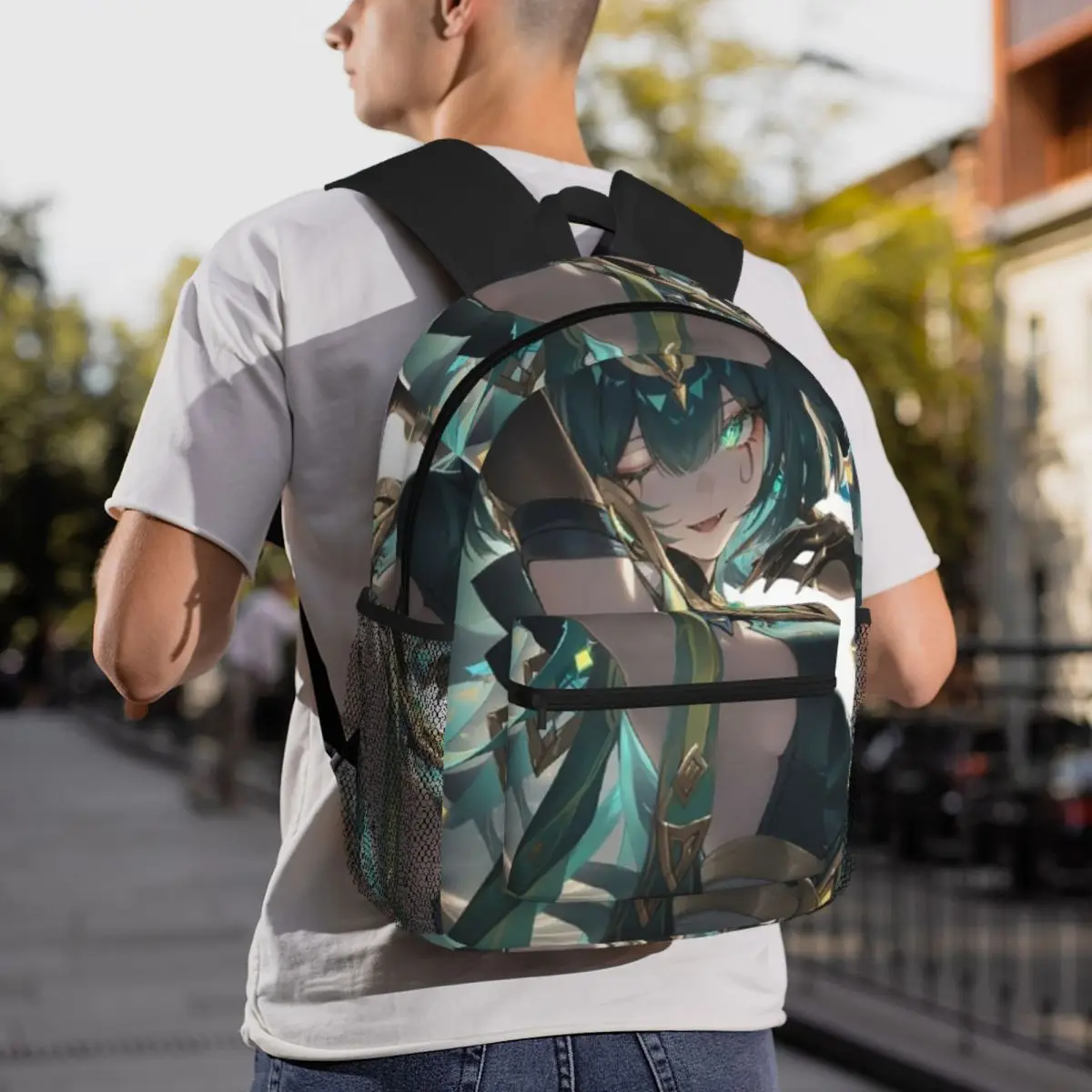 Genshin Impact Nefer Armpit Leak Backpack Daypack Large Capacity Boys Girls BookBag School Bag Shoulder Bags for Men Women