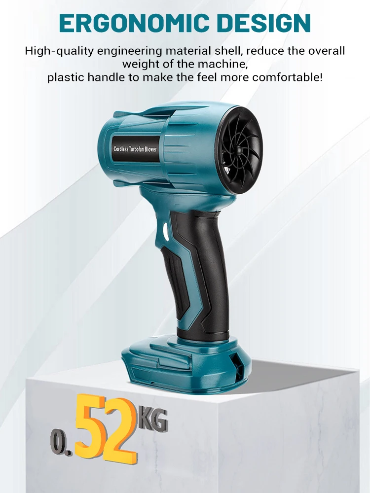 

350W Violent Fan Blow Dryer 160000RPM Brushless Handheld Electric Turbo Jet Fan For Makita/Dewalt/Milwaukee 18V Li-ion Battery