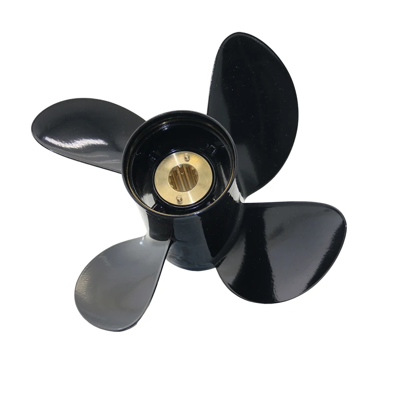 BoatMan 4 blades Aluminum Boat Propeller Pitch 11-15 for Mercury Outboard Motor 25HP 45HP 55HP 70HP 13 Splines Pressed-In Hub