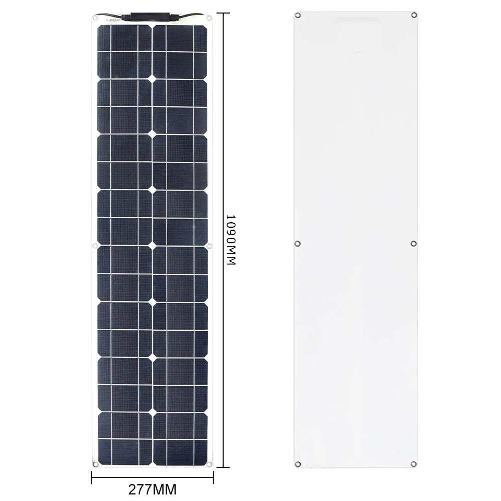 Imagem -03 - Kit de Sistema Flexível do Painel Solar Módulo Fotovoltaico Controlador 10a Conector pv 50 w 12 v 100w Pcs 12 Volt Solar Panels Kit