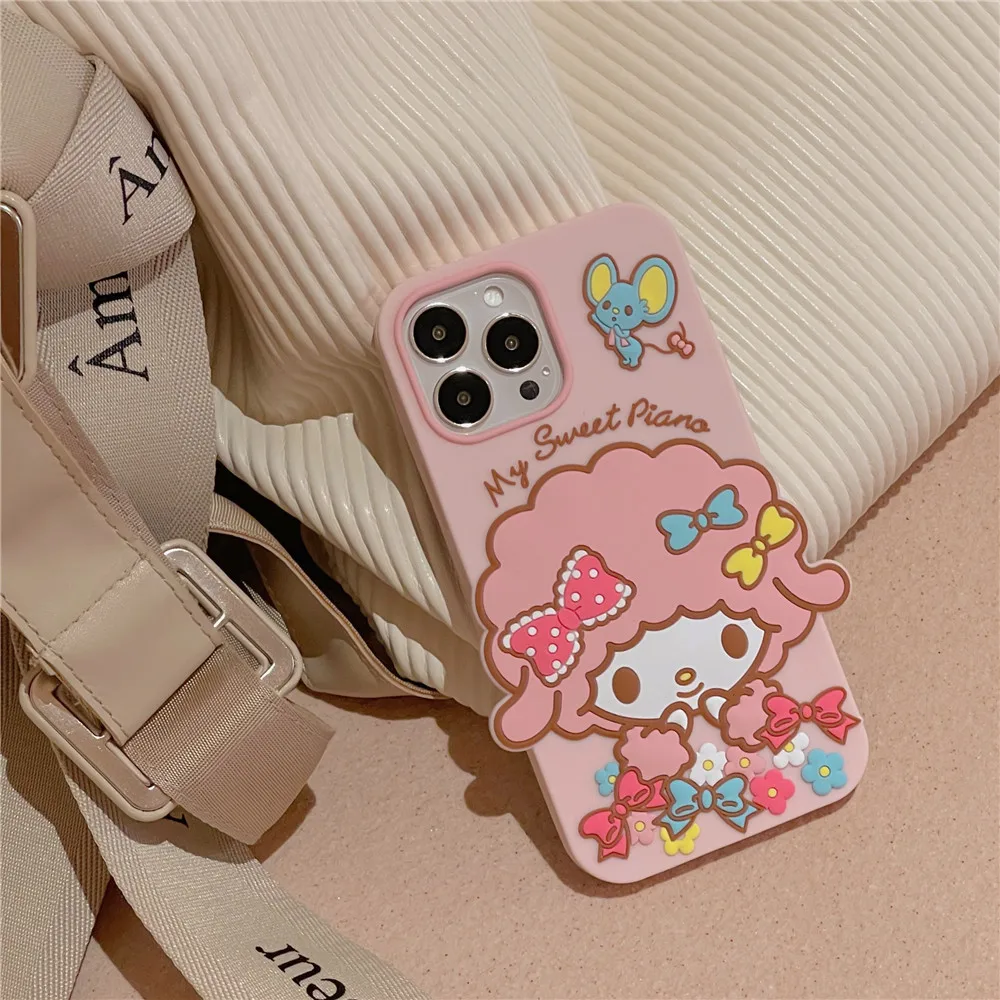 New Sheep Case For iPhone 15 pro max For iphone 14 promax 13 12 cover Full Protect Cute Flower Goat Pink Shell Creative Cartoon