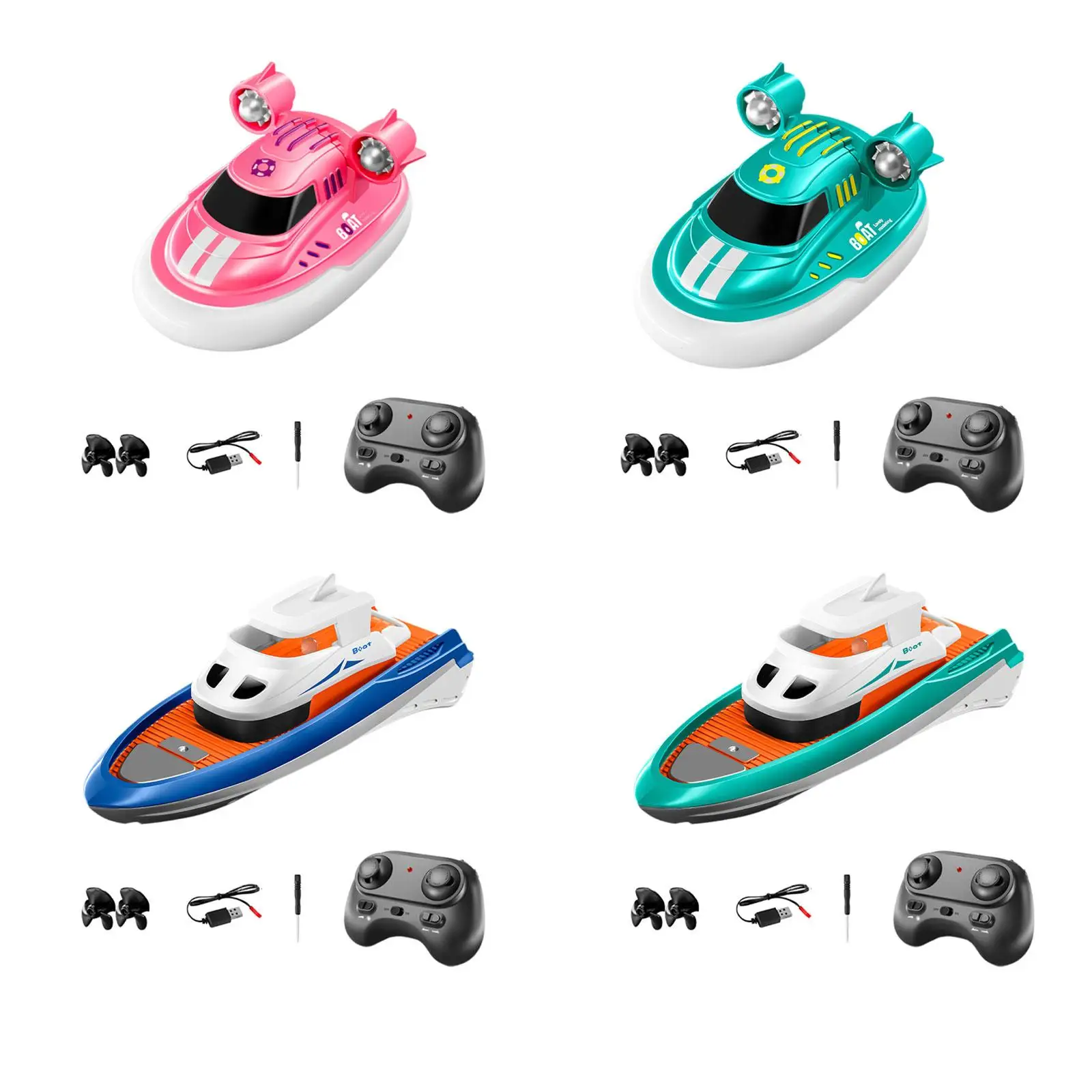 1/32 RC Boat Toy Birthday Gifts Mini Double Motor for Boys Girls Kids Pools