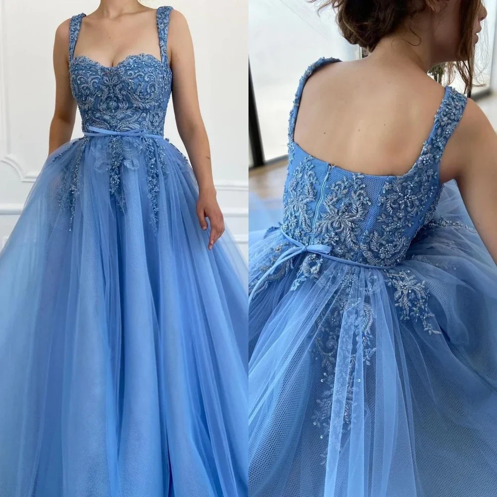 Customized Exquisite Intricate Strapless Ball Gown Evening Dresses Formal Ocassion  Tulle Soutache/Ribbon Trim vestidos para muj