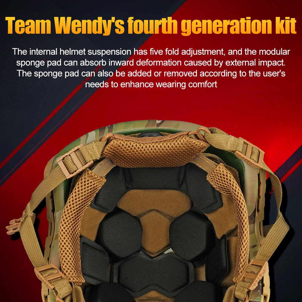 Capacete camuflado multicam PE ultraleve FAST SF - Sistema completo de forro Wendy |   Alta Proteção Civil