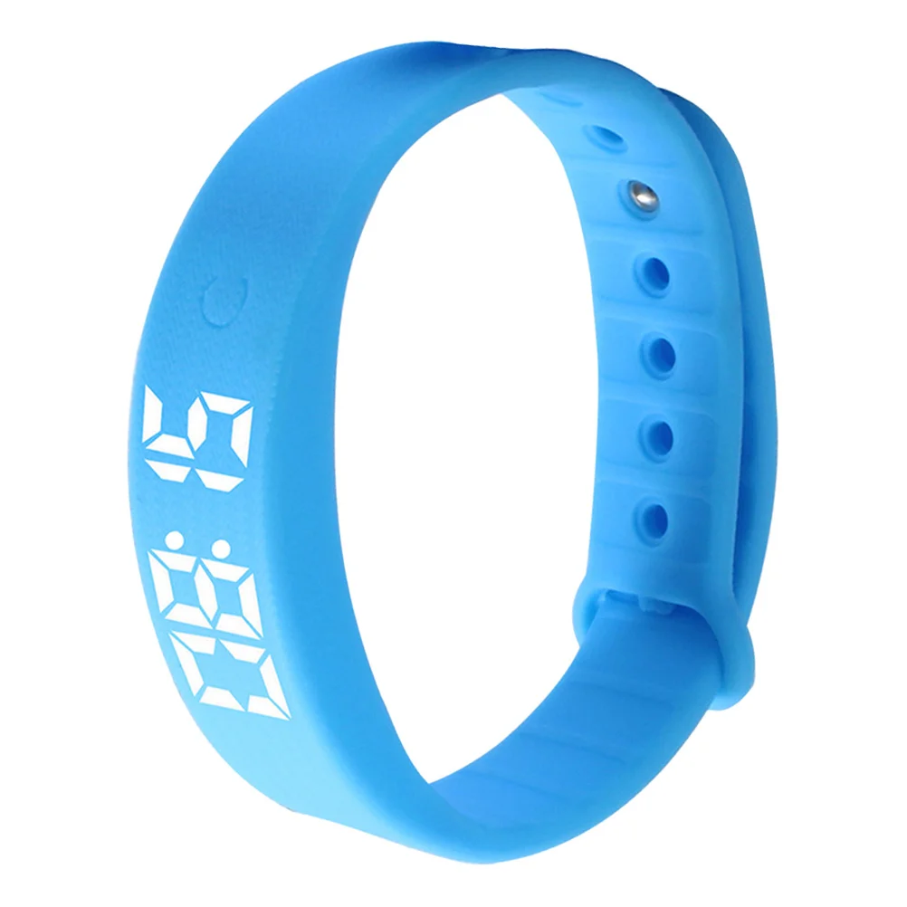 건강 온도 스마트 팔찌 방수 피트니스 트래커 블루 LED 터치 스크린 걸음 수 측정기 수면 모니터 거리 측정기
