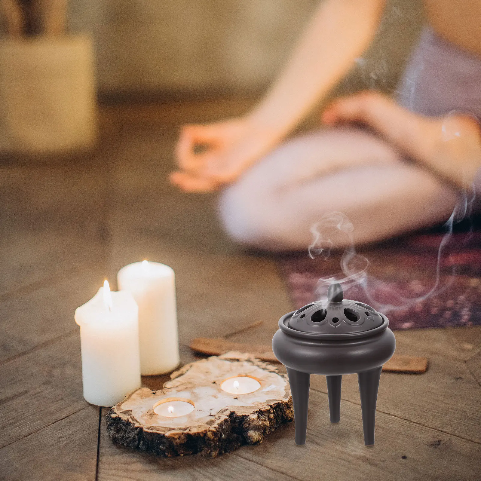 

1Pcs Ceramic Incense Burner Style Indoor Aromatherapy Furnace Compact Size for Bedroom Office Study Room