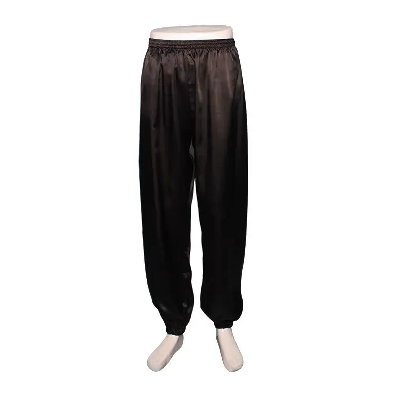 Tai Chi Pants Satin Silk Shiny Kung Fu Wushu Stage Performance Competition Clothing Customized Size