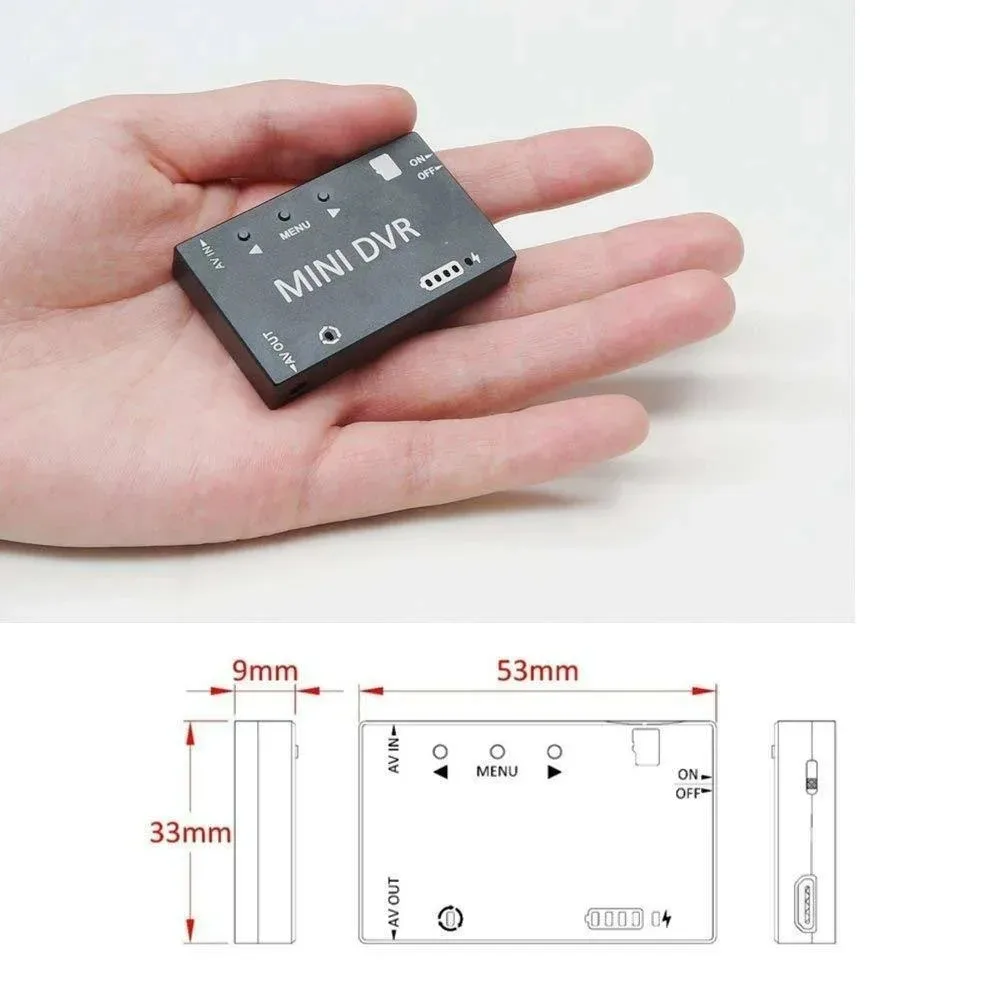 

Mini FPV DVR Module NTSC/PAL Switchable Built-in Battery Video Audio FPV Recorder for RC Models Racing FPV Drone