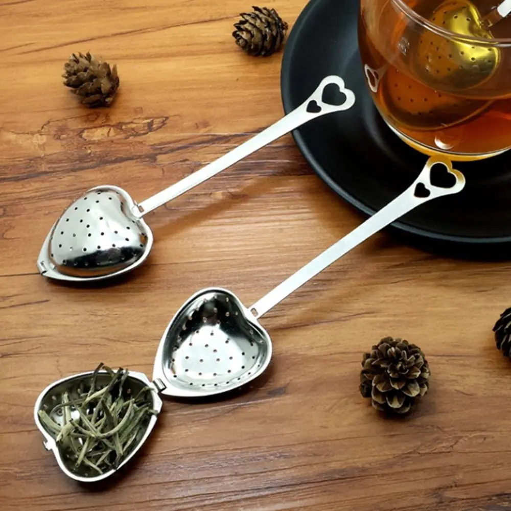 Mugs Kitchen Stainless Steel Spice Heart-shaped with Handle Tea Infuser Filter Strainer Spoon Diffuser