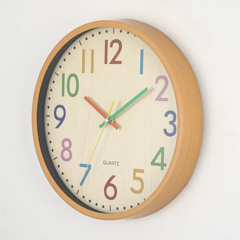 12-Inch Color Wall Clock for Cartoon Bedroom Living Room Personalized Creative Fashion Kids Room Foreign Trade Clock