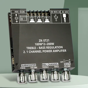 ZK-ST21 Amplificador de subwoofer de potencia digital de Bluetooth Amplificador de canal 2.1 Módulo de amplificador de canal 100W+100W+200W Chip TPA3221 8 mejores ventas TPA3221 Amplificador - №5