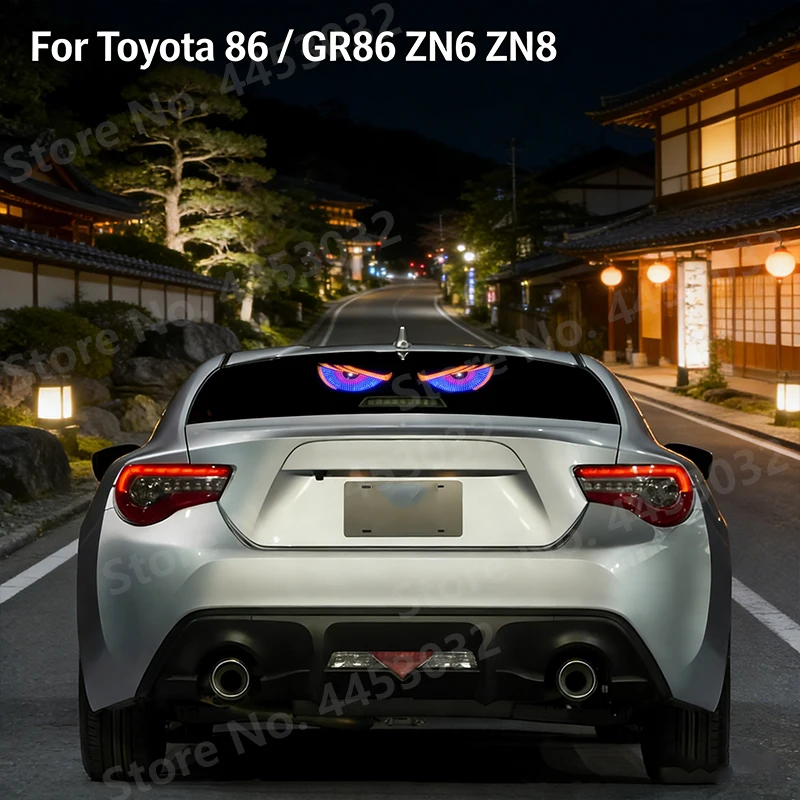 2Pcs Car Devil Eyes Atmosphere Light For Toyota 86 / GR86 ZN6 ZN8 USB Creative Rear Window Warning Decor LED Flashing Lamp
