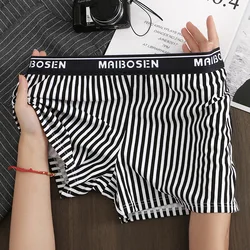 Men's underwear cotton Aro pants loose large size breathable boxer briefs boys sports striped home pants stretch trendy