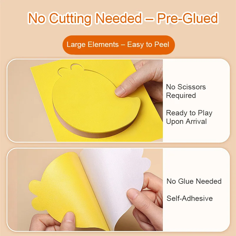 Kit artigianale fai-da-te puzzle adesivo 3D per bambini - Giocattoli educativi per l'addestramento cognitivo precoce per bambini dai 2 ai 6 anni