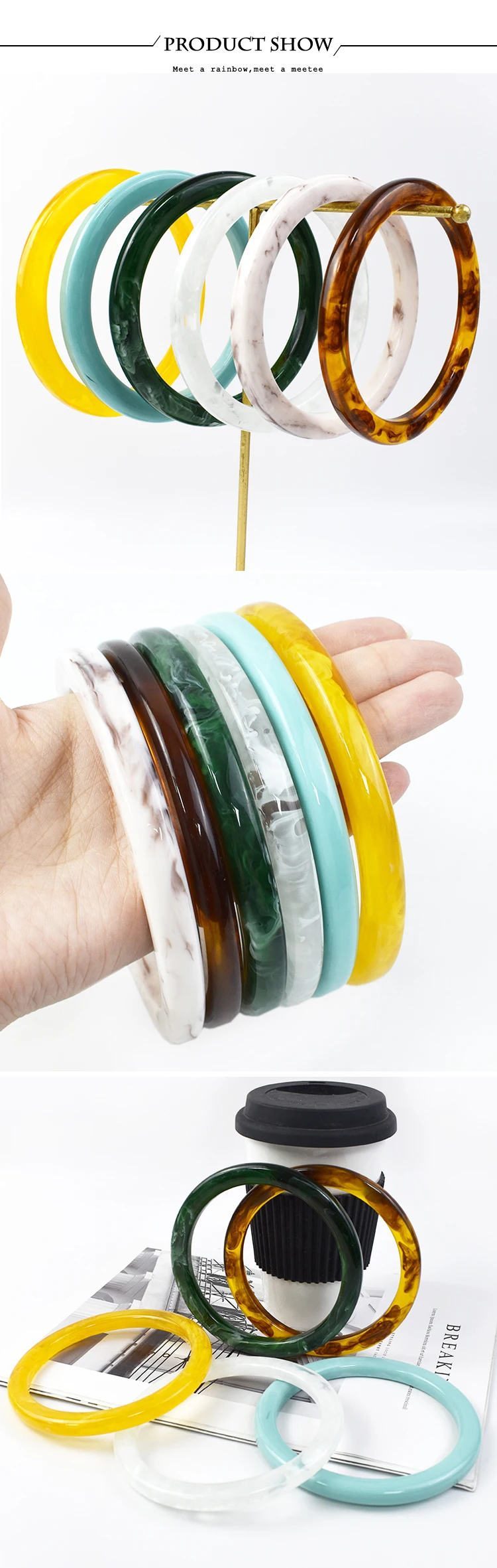 2/4Pcs 9cm Amber Plastic Bag Handle Acrylic O Ring Purse Frame Women Handbag Woven-bag Replace Handles DIY Bags Accessories