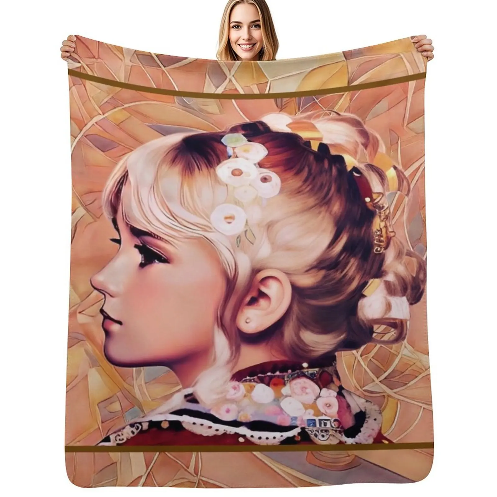 Profile of a Young Girl Throw Blanket Moving For Baby Decorative Sofas blankets and throws christmas gifts Thin Blankets